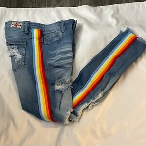 Machine Pour Neuf Mode Rainbowcore Distressed Denim Jean 5/28  Dopamine Pride